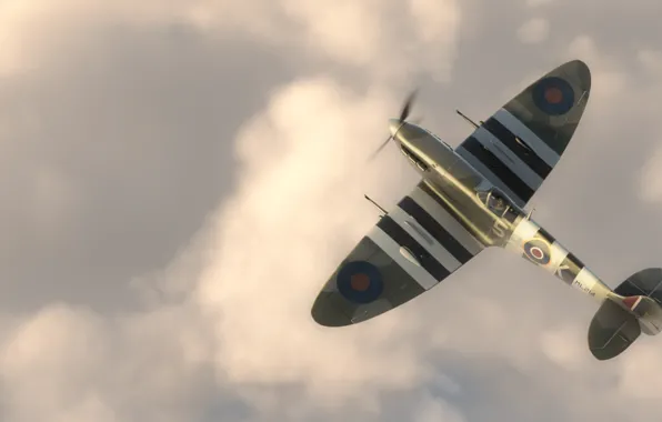 Picture graphics, fighter, art, the plane, English, Supermarine Spitfire, WW2, Supermarine &quot;Spitfire&quot;