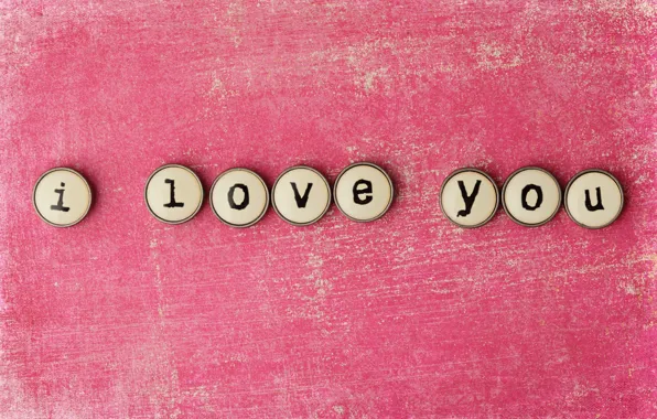 Picture love, letters, background, pink, the inscription, words, I love you