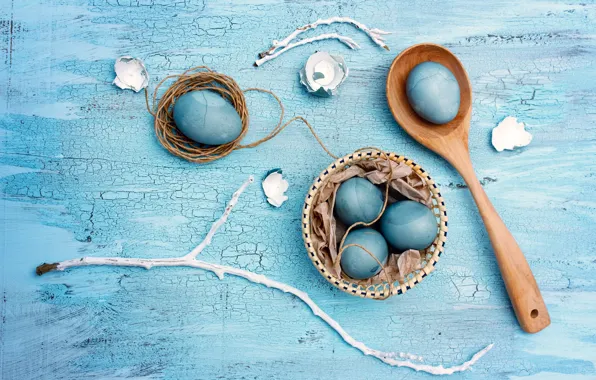 Picture eggs, Easter, blue, Easter, painted, eggs