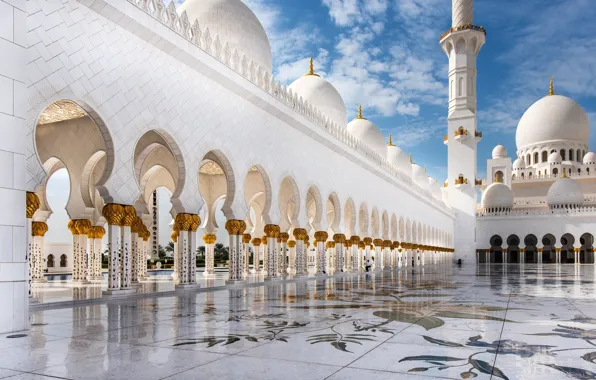 Picture wall, Abu Dhabi, Abu Dhabi, the white Mosque, Sheikh, Sheikh Zayed Bin Sultan Al Nahyan …