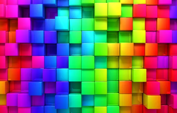 Picture rendering, background, Cuba, cubes, colors, colorful, cubes, geometry