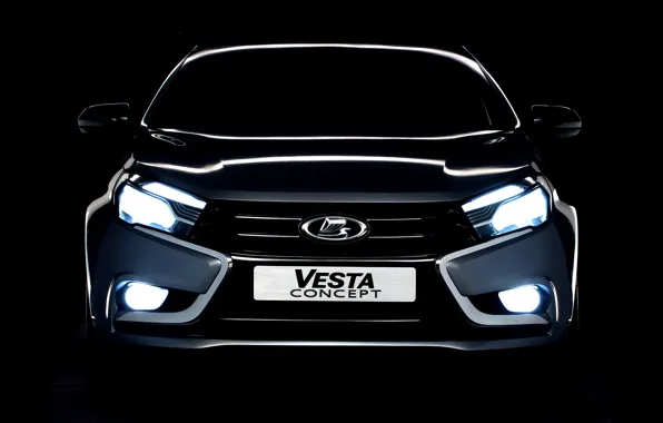 Picture Concept, the concept, black background, Lada, Lada, Vesta, Vesta