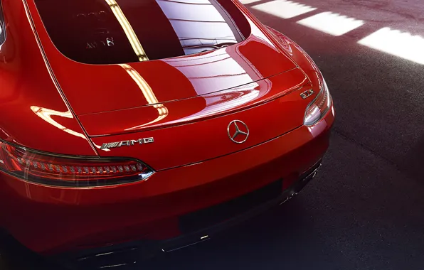 Picture Mercedes-Benz, Red, Switzerland, AMG, Supercar, Rear, GT S