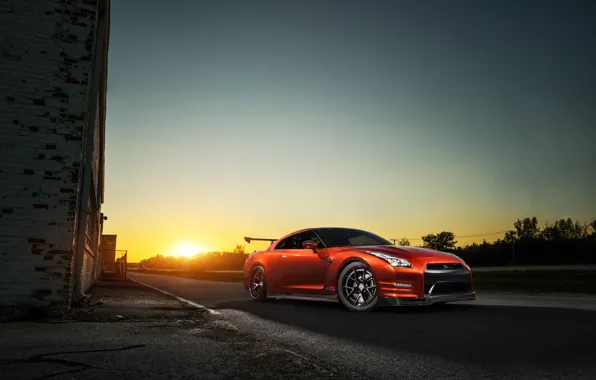 Picture GTR, Orange, Nissan, Front, Sun, AMS, Performance, Widebody