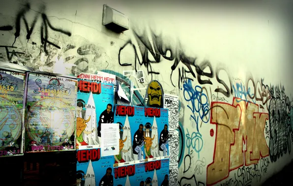 Picture the city, style, photo, background, wall, Wallpaper, graffiti, advertising, different, ads