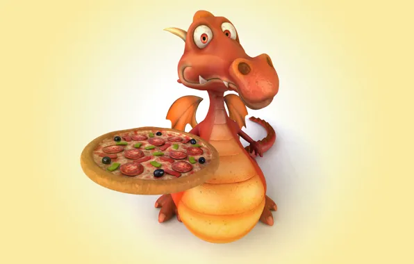 Picture dragon, pizza, dragon, funny