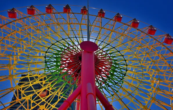 Picture the sky, paint, attraction, Ferris wheel