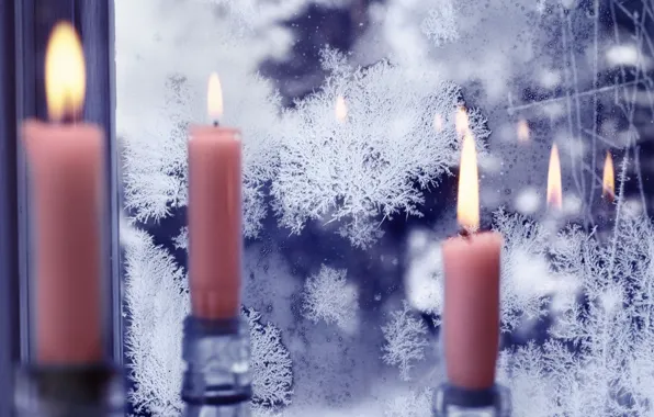 Picture pattern, candles, window, frost, Stylo