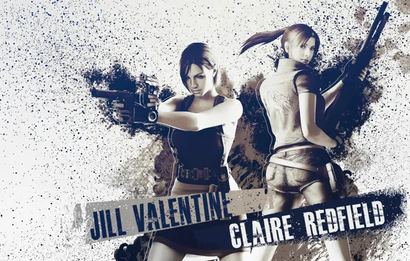 Picture weapons, gun, Resident Evil, Biohazard, Jill Valentine, Claire Redfield
