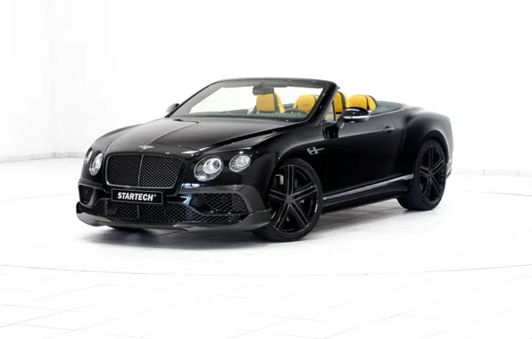 Picture black, Bentley, Continental, white background, convertible, Bentley, continental, Startech