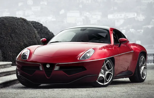 Picture machine, lights, Alfa Romeo, red, the front, Touring, Flying Disc