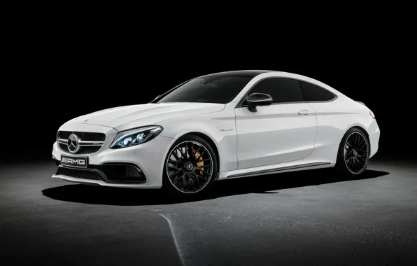Picture coupe, Mercedes-Benz, black background, Mercedes, AMG, Coupe, AMG, C-Class, C205