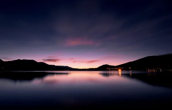Picture landscape, lake, dawn, the evening, twilight