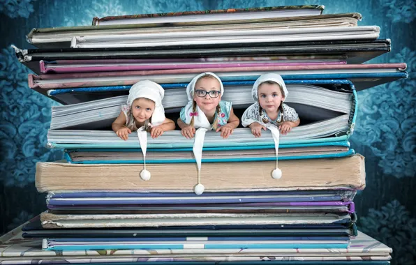 Picture background, girls, books