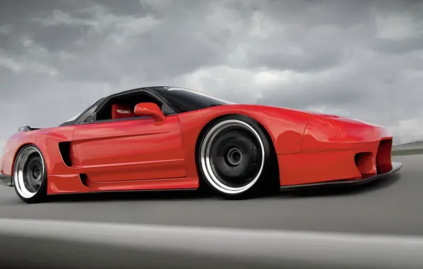 Picture clouds, race, tuning, track, red, tuning, honda nsx