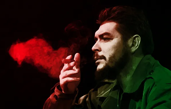 Wallpaper look, smoke, cigar, Che Guevara, revolutionary ...