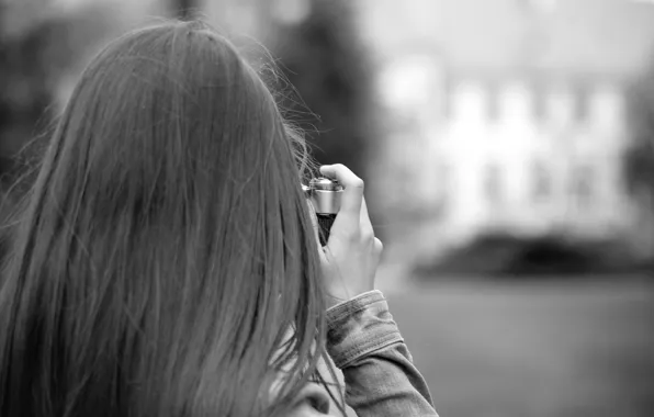Picture girl, background, widescreen, black and white, Wallpaper, mood, hair, camera, the camera, photographer, wallpaper, widescreen, …