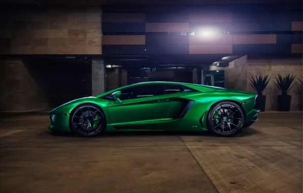 Picture green, supercar, Lamborghini Aventador