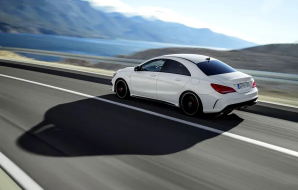 Picture Auto, shadow, White, Machine, Sedan, Car, Mercedes Benz, AMG, In Motion, The view from the …
