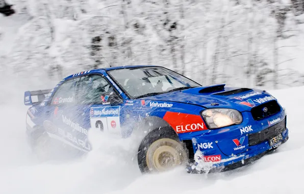 Picture Winter, Auto, Blue, Subaru, Impreza, Snow, Sport, Machine, Race, wrx, WRC, Subaru, Rally