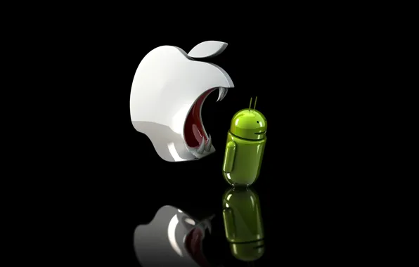 Picture apple, fangs, android, ios, evil Apple