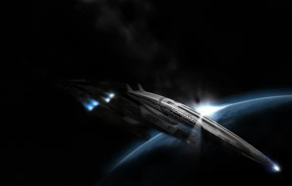 Picture space, the game, ship, planet, game, space, Normandy, mass effect, spaceship, normandy, sr2