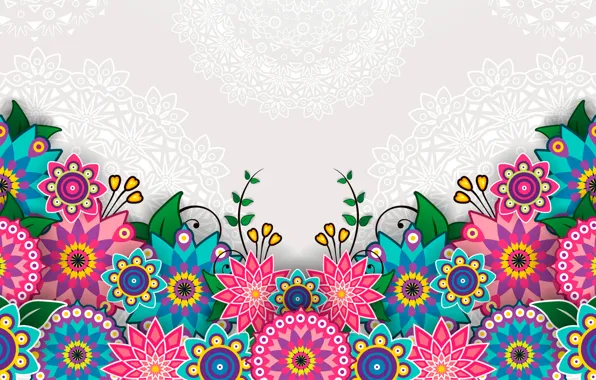 Picture flowers, bright, pattern