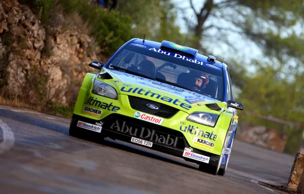 Picture Ford, Auto, Race, Racer, Focus, WRC, Rally, The front, In Motion
