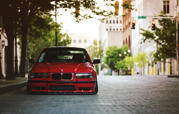 Picture tuning, BMW, BMW, red, red, tuning, E36