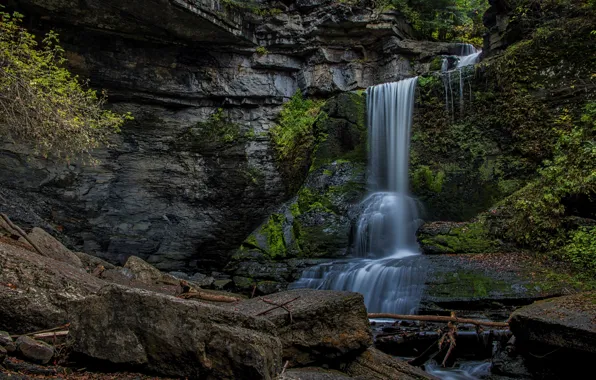 Picture Park, rocks, vegetation, waterfall, cascade