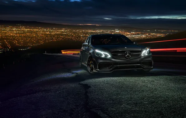 Picture Mercedes-Benz, City, California, Motorsport, Sonic, E63, Ligth, Nigth, AMG S