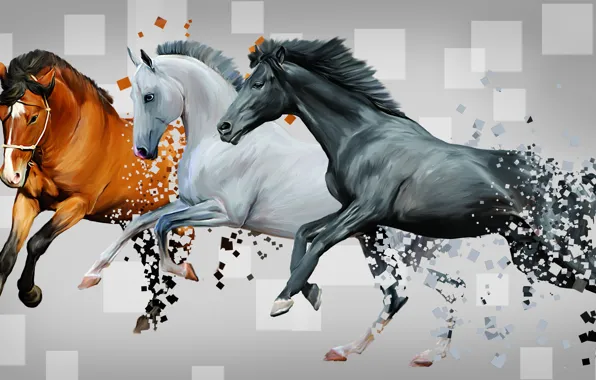 Wallpaper horses, abstraction, horse images for desktop, section живопись -  download