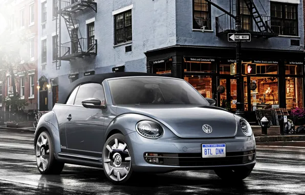 Picture Concept, the city, street, beetle, Volkswagen, the concept, convertible, Volkswagen, Beetle, Denim, Cabriolet, 2015