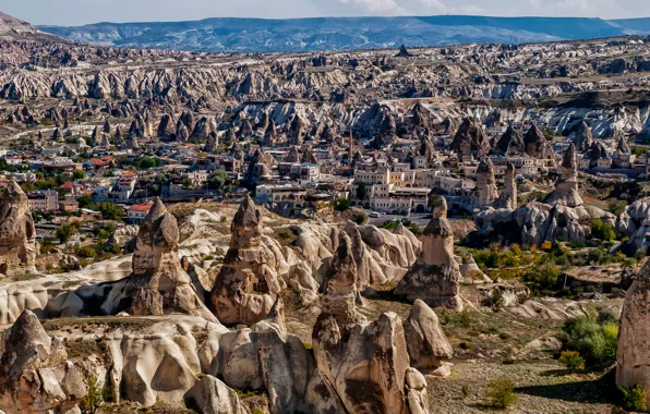 Picture mountains, home, Turkey, Cappadocia, Uchisar