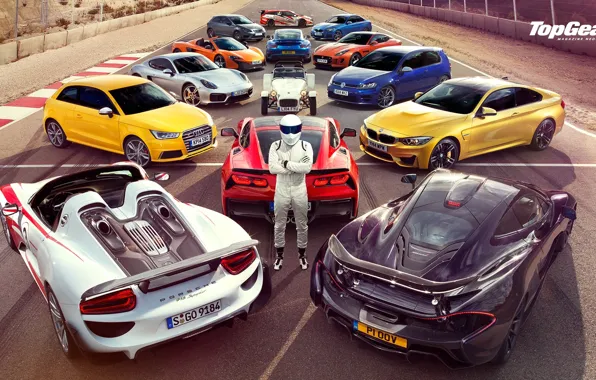 Picture Top Gear, Wallpaper, Stig, Supercars, Volkswagen Golf, Porsche 918, BMW M4, McLaren P1, Jaguar F-Type, …