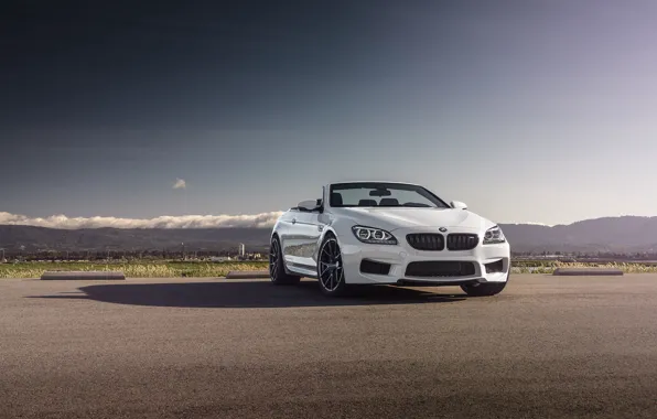 Picture BMW, Sky, Front, White, Forged, Convertible, Wheels, Strasse