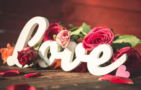 Wallpaper love, heart, love, heart, romantic, petals, roses images for  desktop, section настроения - download
