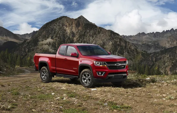 Picture red, Chevrolet, jeep, Chevrolet, Colorado, pickup, Colorado, Z71, Extended Cab, 2015, Trail Boss