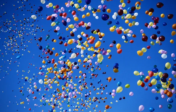 Picture balls, balloons, The sky, colorful