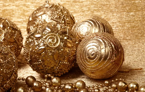 Picture balls, decoration, balls, toys, sequins, New Year, Christmas, beads, the scenery, Christmas, gold, holidays, New …