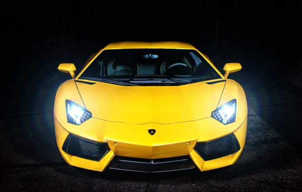 Picture Lamborghini, Lamborghini, Blik, yellow, yellow, Lamborghini, LP700-4, Aventador, Aventador, LB834