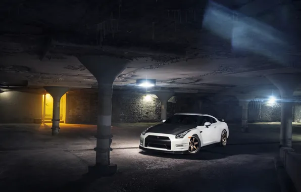 Picture Nissan, GT-R, Car, Front, White, R35, Sport, Evo G