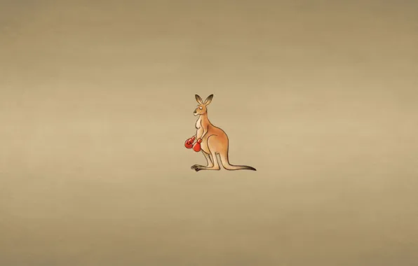 Picture animal, minimalism, kangaroo, Boxing gloves, kangaroo, dark background, a discerning eye