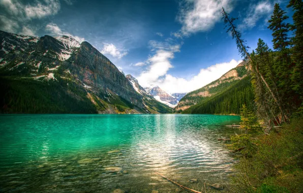 Picture the sky, landscape, mountains, nature, lake, Canada, Banff, Louise