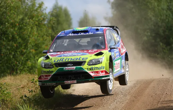 Picture Ford, Speed, Race, Focus, WRC, Rally, The front, Flies, Jari-Matti Latvala