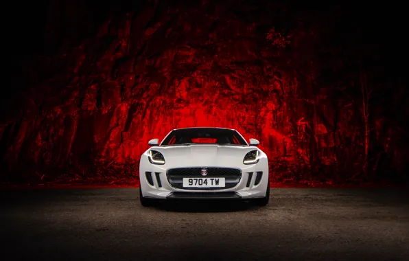 Picture Jaguar, Red, Car, Front, White, Sport, F-Type, Ligth