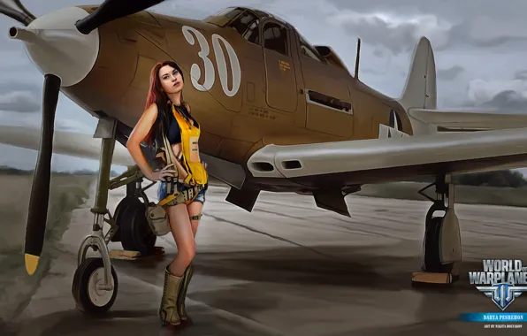 Picture girl, the plane, girl, legs, aviation, air, MMO, Wargaming.net, World of Warplanes, WoWp, BigWorld, arcade, …