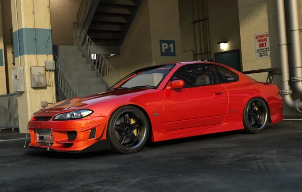 Picture tuning, car, s15, Nissan Silvia, Parking, nissan silvia
