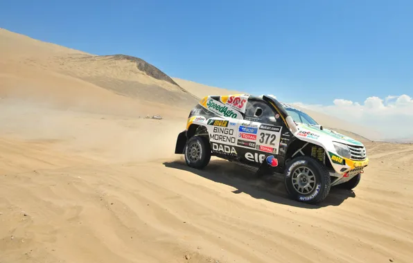 Picture Sand, Auto, Sport, Desert, Machine, Speed, Race, Renault, Rally, Dakar, SUV, Rally, Side view, 372