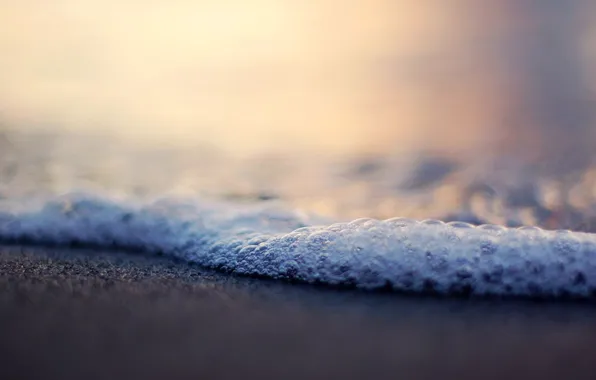 Picture sand, sea, beach, foam, water, bubbles, shore, wave, blur, sea, water